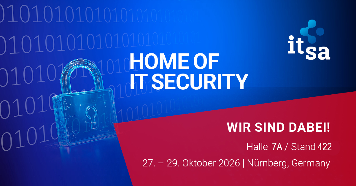 Wir sind vom 27. bis 29. Oktober 2026 auf der it-sa!